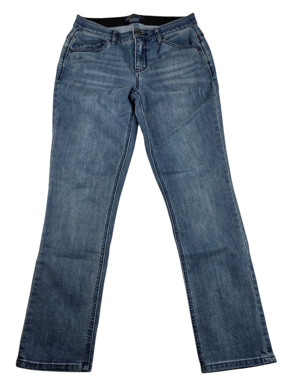Democracy "Ab"solution Girlfriend Jeans Womens Mid Rise Blue Denim Size 6